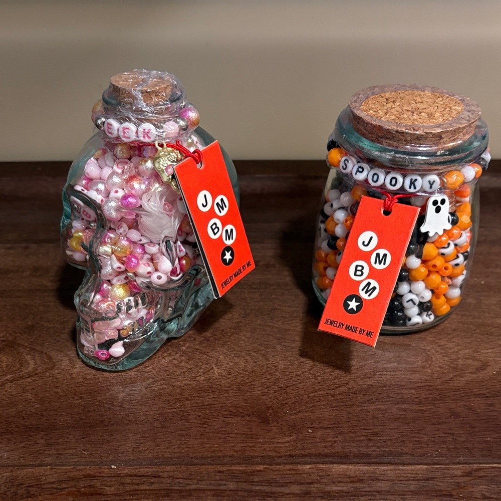 JMBM Beaded Skull and Jar Set